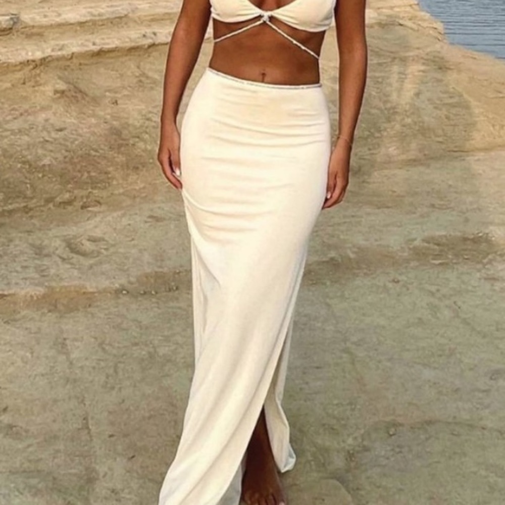 Cream skirt